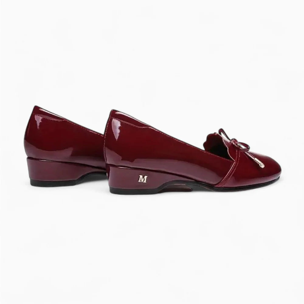 Mocassins bordeaux en cuir vernis pour femme