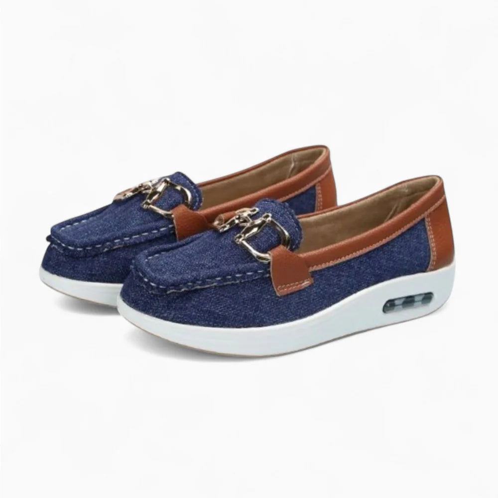 Mocassins bleu jean pour femme