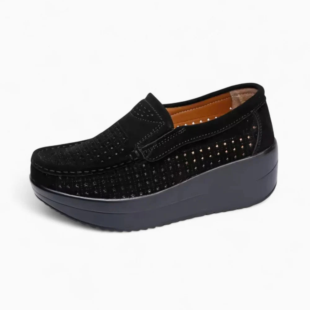 Mocassins en daim à semelle épaisse pour femme