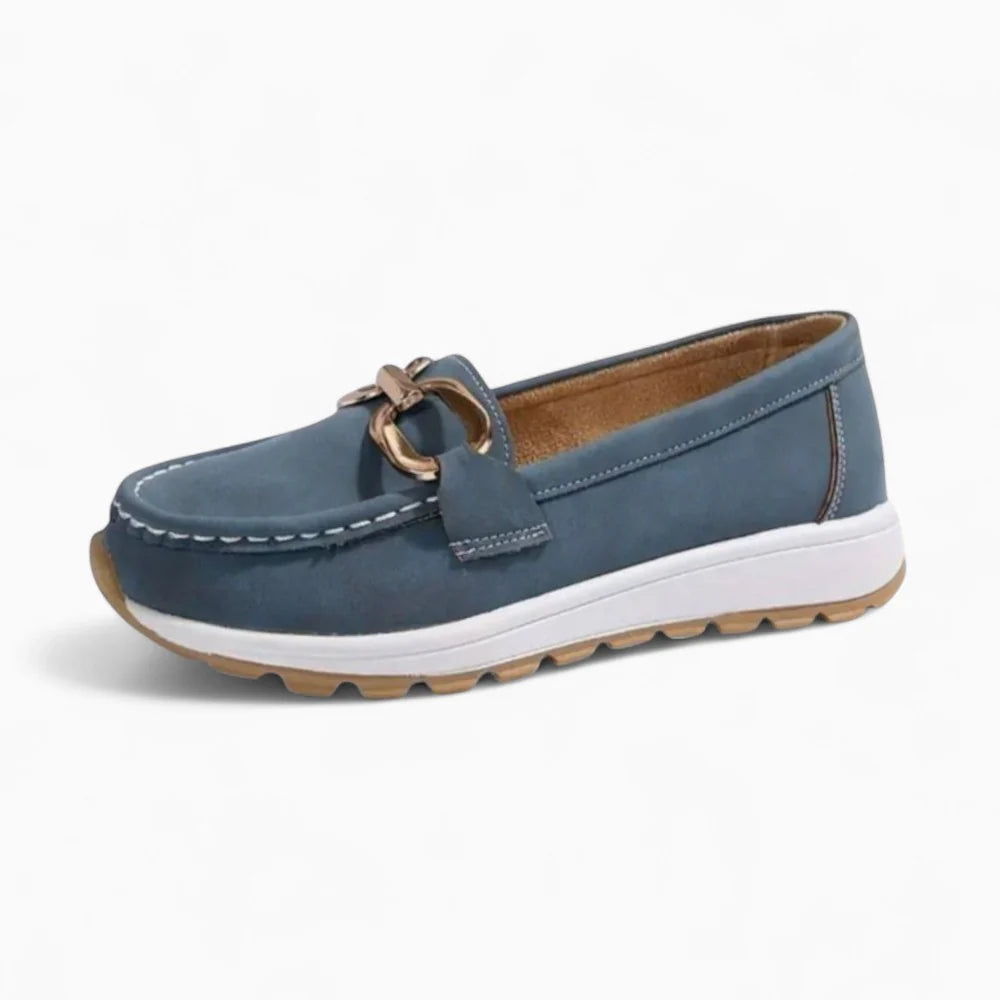 Mocassins compensés bleus pour femme
