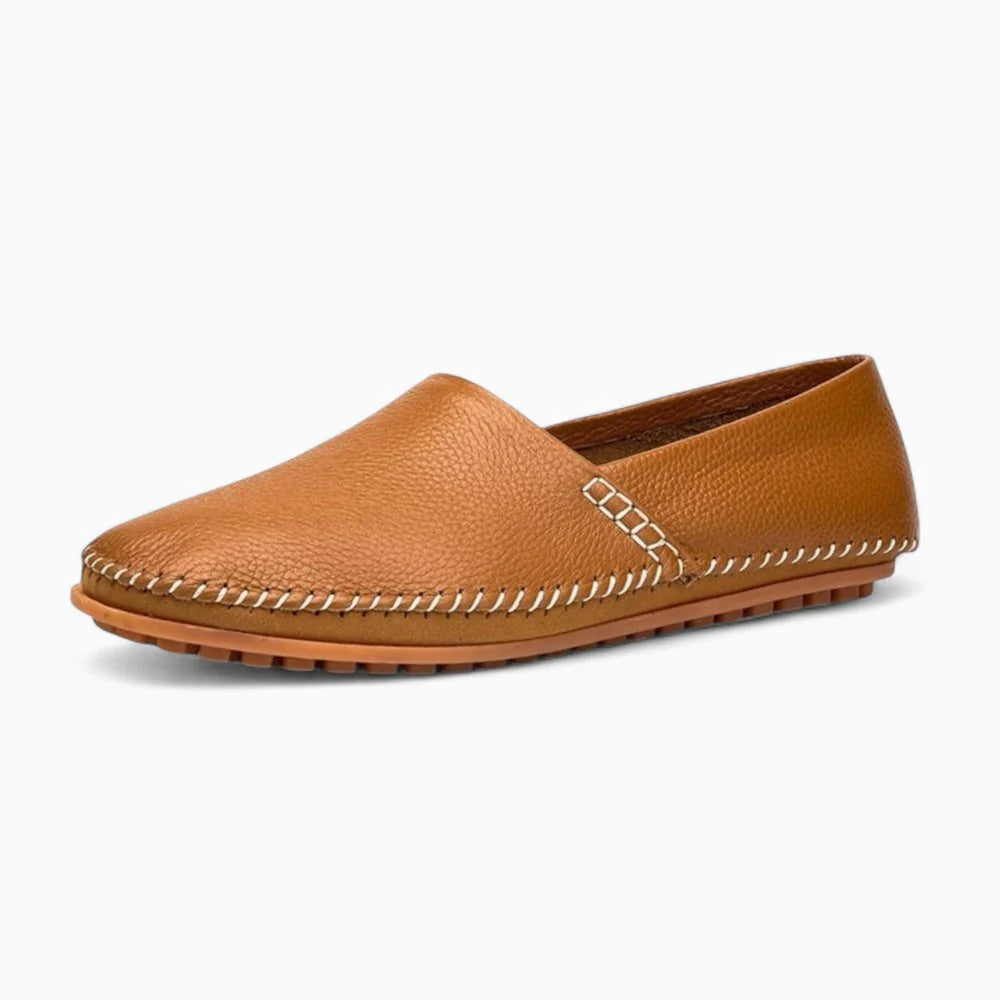 Mocassins décontractés en cuir marron pour homme