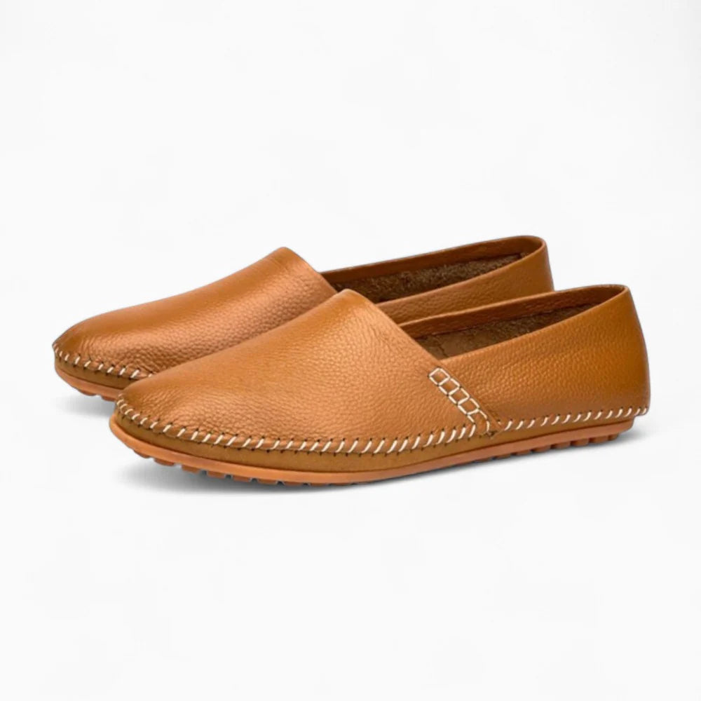 Mocassins décontractés en cuir marron pour homme