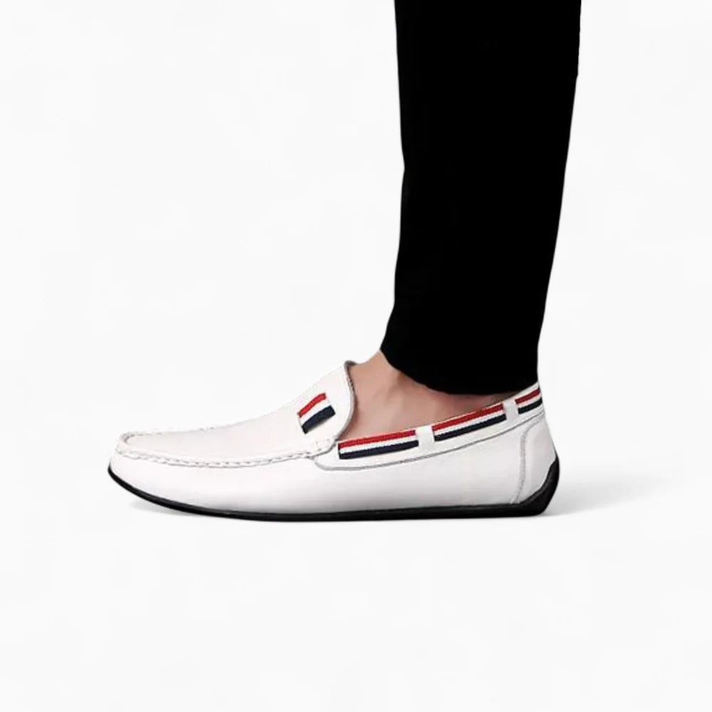 Mocassins souples blancs pour homme