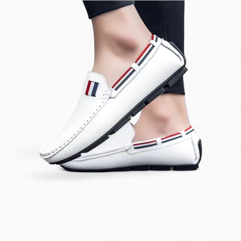 Mocassins souples blancs pour homme