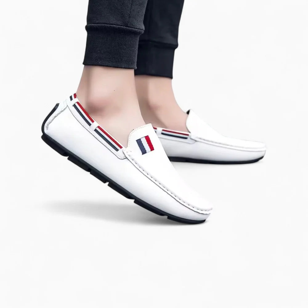 Mocassins souples blancs pour homme