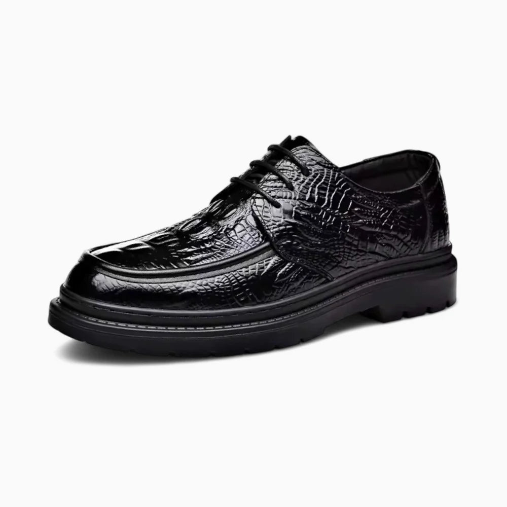 Mocassins à lacets en cuir noir pour homme