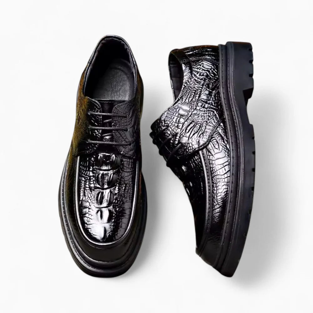 Mocassins à lacets en cuir noir pour homme