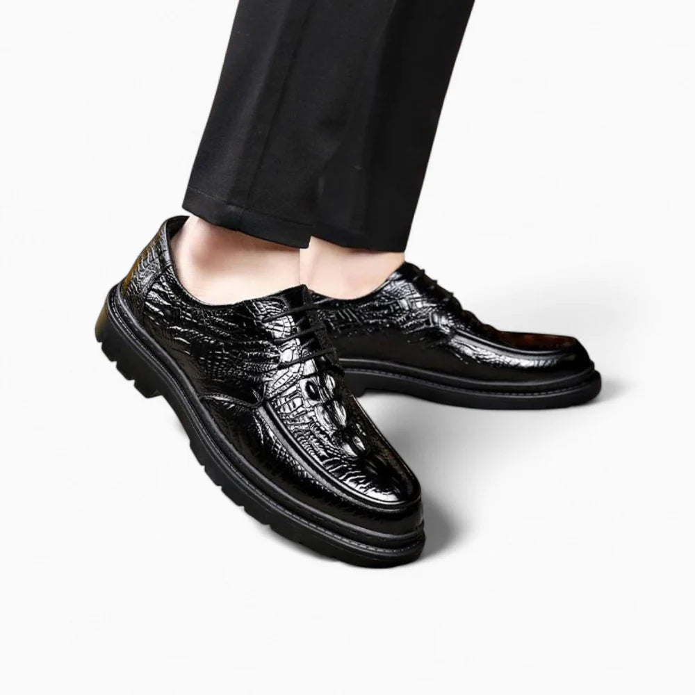 Mocassins à lacets en cuir noir pour homme