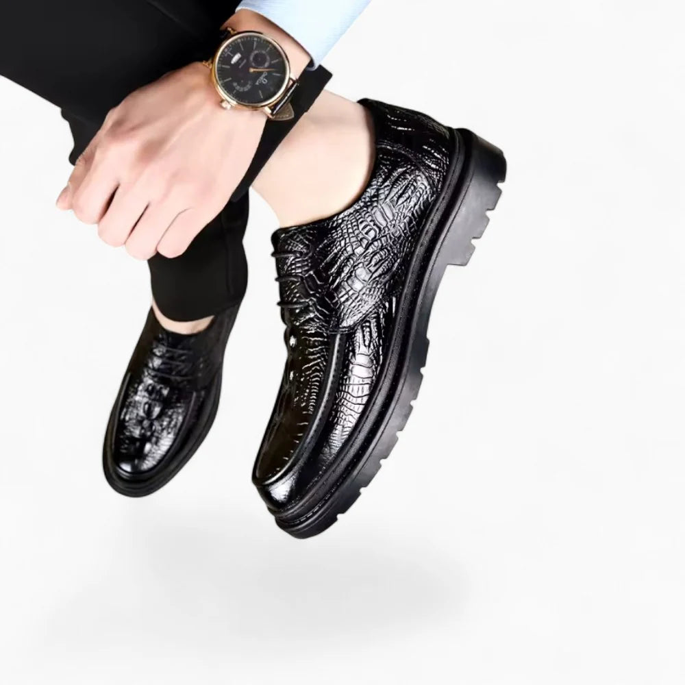 Mocassins à lacets en cuir noir pour homme