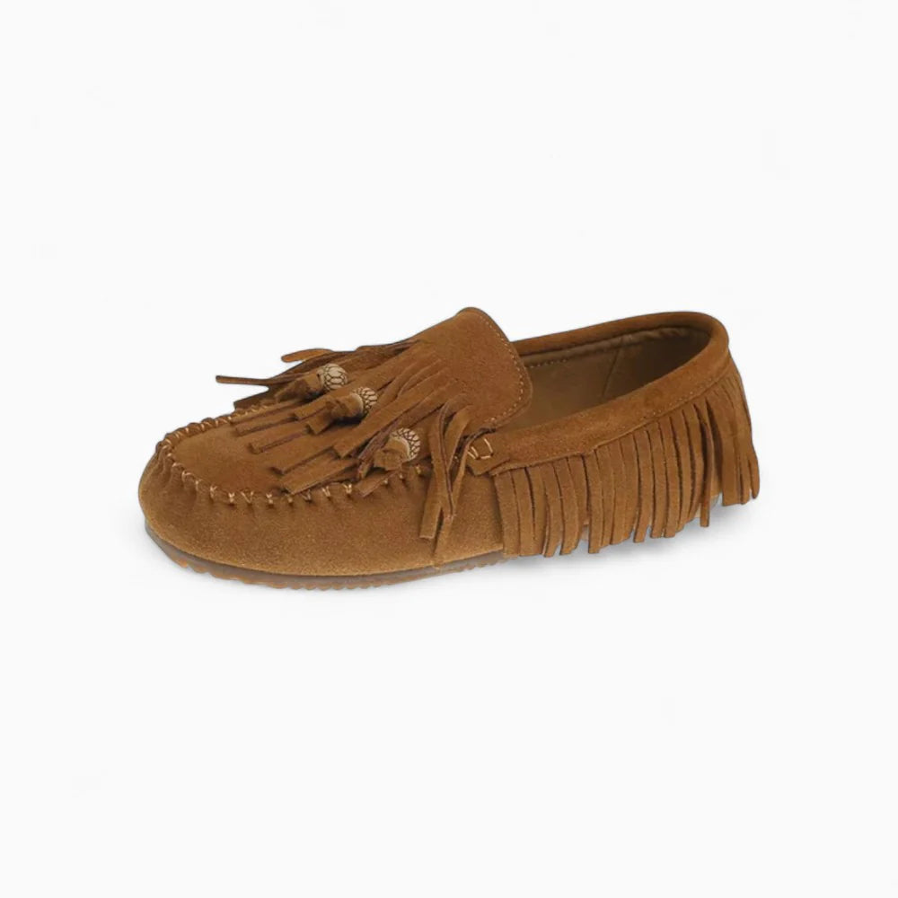 Mocassins en daim marron pour femme