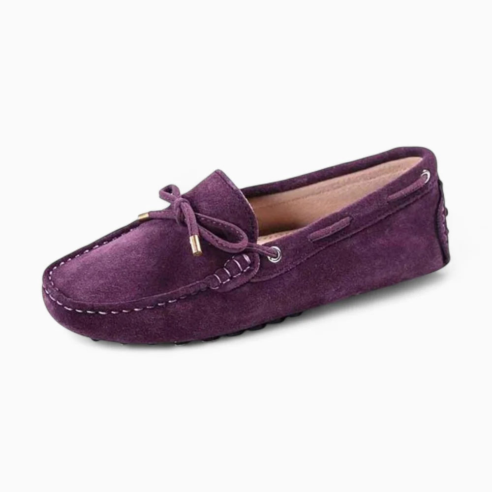 Mocassins en daim violet pour femme