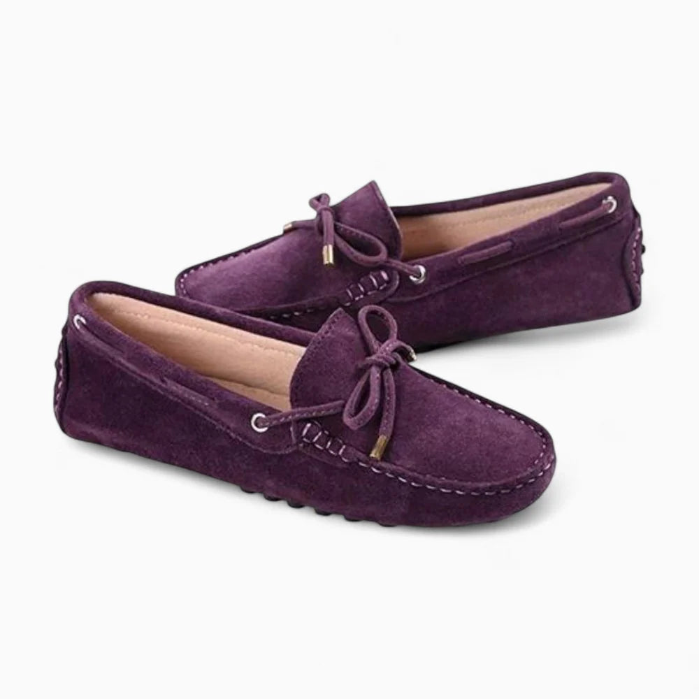 Mocassins en daim violet pour femme