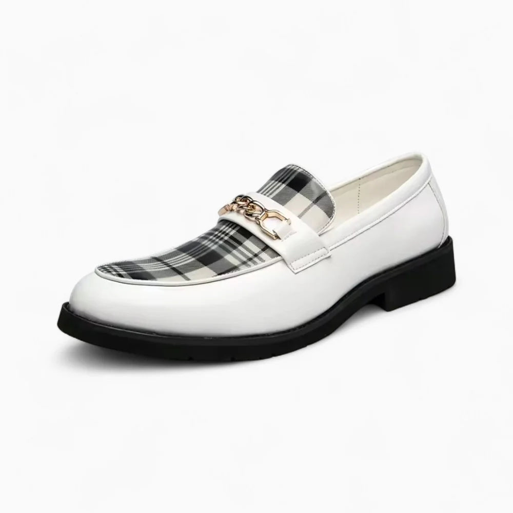 Mocassins britanniques en cuir blanc pour homme