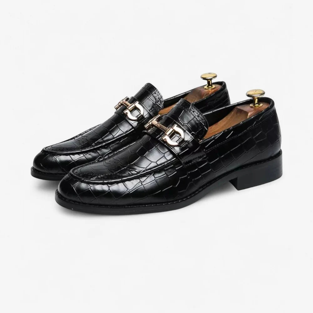 Mocassins homme en cuir vernis noir