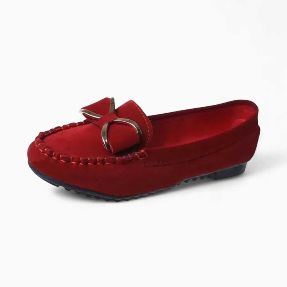 Mocassins bordeaux en daim pour femme