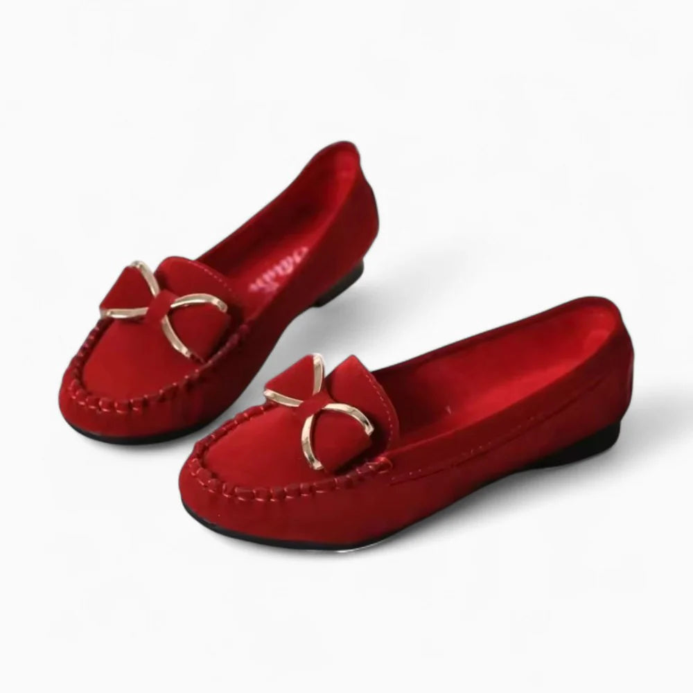 Mocassins bordeaux en daim pour femme