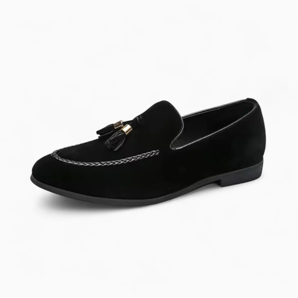 Mocassins à gland en daim noir pour homme
